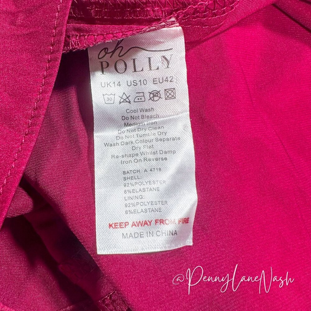 Oh Polly Draped Neck Asymmetric Corset Midi Dress in Wine - Picture 5 of 14